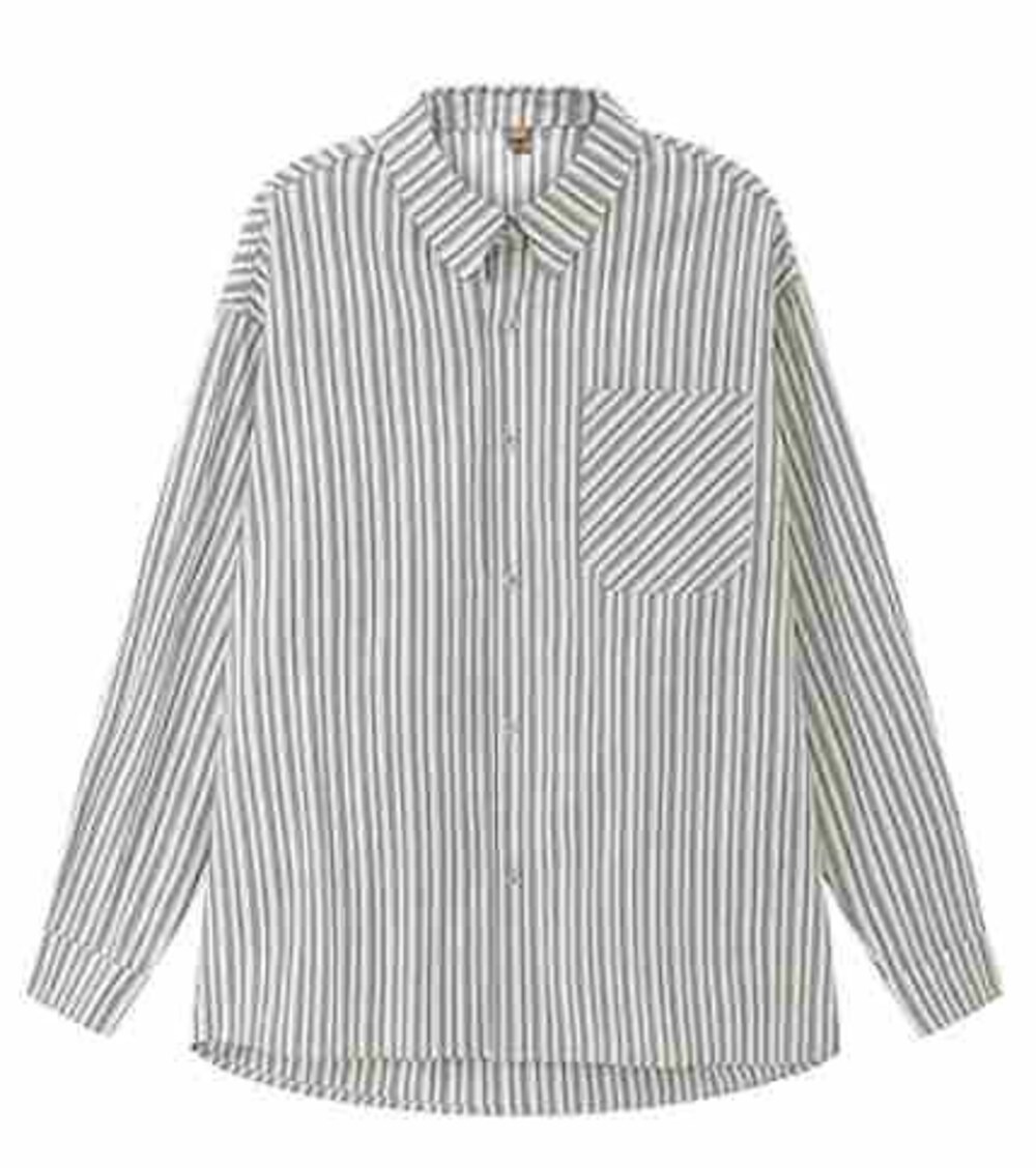 White Gray Stripe Shirt
